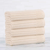 Ribbed Cotton Absorbent Bath Towel Set of 4